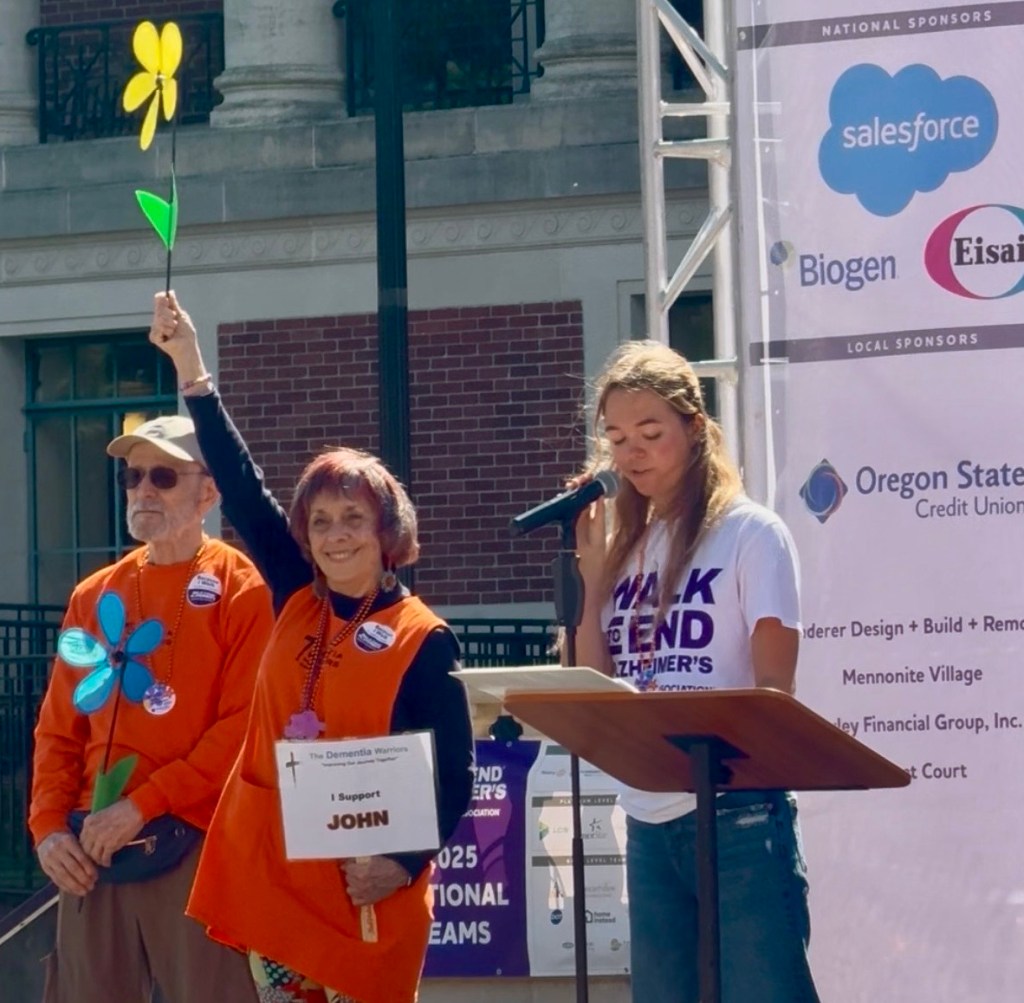 Dementia Warriors at the flower ceremony for the Walk to End Alzheimer's.